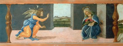 De Annunciatie, predellapaneel van het altaarstuk van St. Mark, ca. 1488-90 door Sandro Botticelli